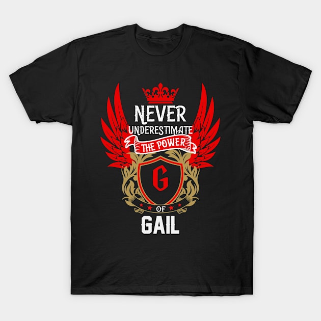 Never Underestimate The Power Gail | Gail First Name, Gail Family Name, Gail Surname T-Shirt by TuckerMcclainKNVUu